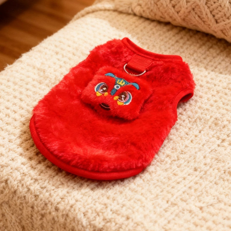 Cozy Double-Sided Fleece Cat Vest – Anti-Shedding Insulating Winter Warm Home Wear