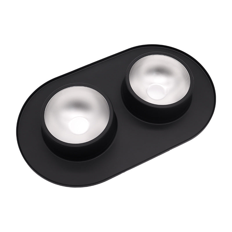 Anti-Slip Dual Stainless Steel Pet Bowl – No-Spill Silicone Food Water Station