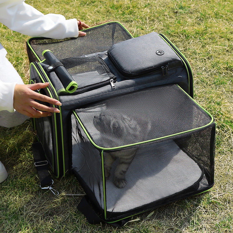Foldable Breathable Pet Carrier Bag – Versatile Multi-Way Pet Travel Backpack