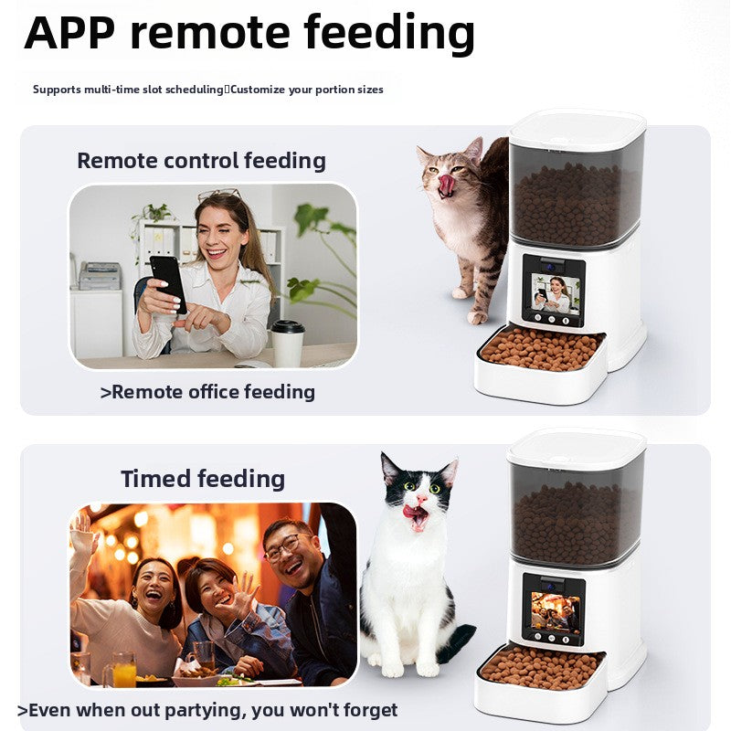 Dual-Camera Smart Automatic Pet Feeder – 5L WiFi App Control Anti-Jam Kibble Dispenser
