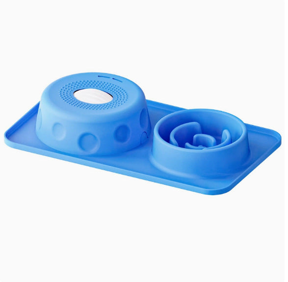 Silicone Slow Feeder Bowl – Calming Licking Mat With Rolling Toy For Anxiety