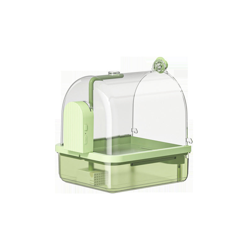 External Cage-Mount Smart Bird Bath – Wireless Sensor Automatic Water Filter Basin