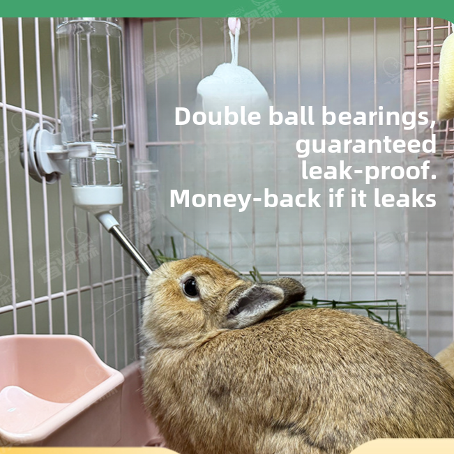 No-Drip Double Ball Bearing Small Animal Water Bottle – Leak-Proof Cage Mount Dispenser