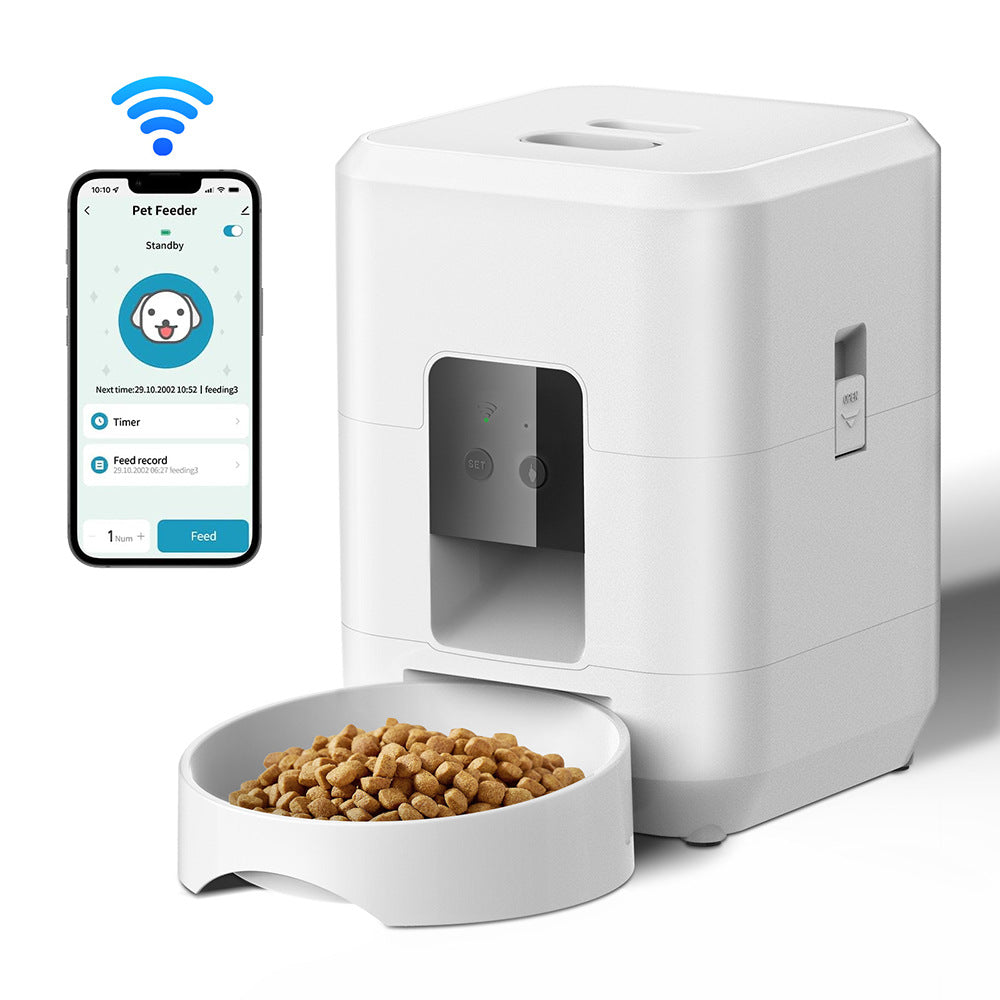Smart WiFi Automatic Pet Feeder – App-Controlled Timed Dog And Cat Food Dispenser