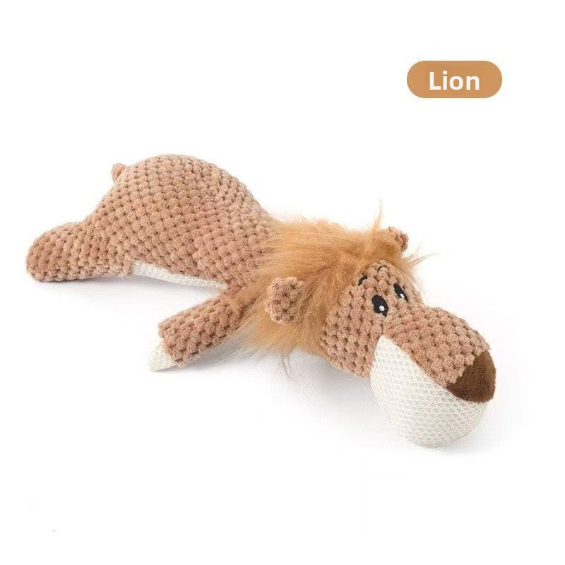 Plush Squeaky Corn-Lint Dog Toy – Heavy-Duty Molar Teething Animal Boredom Relief