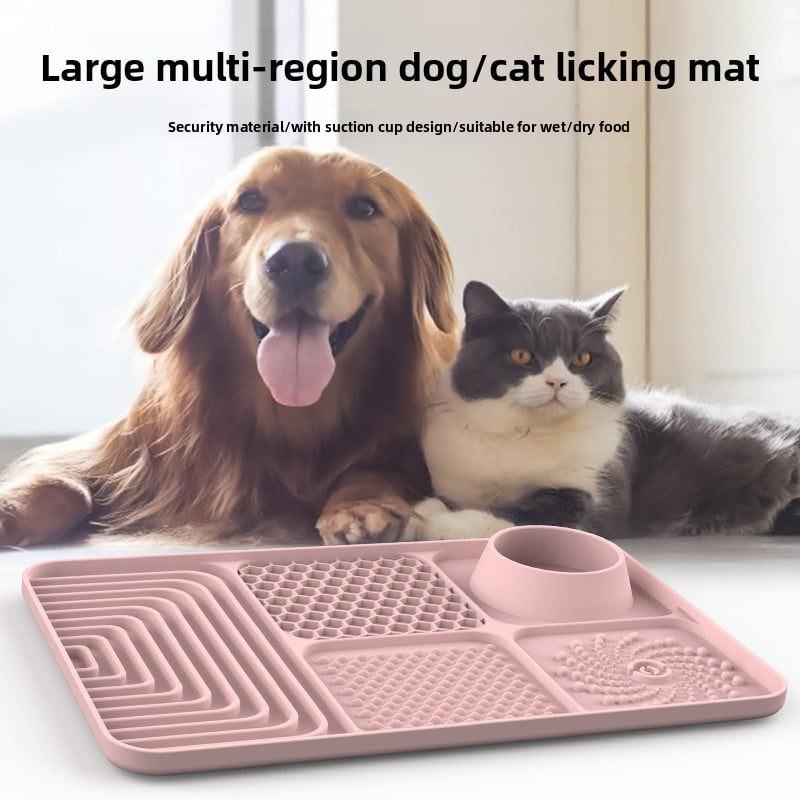 Anti-Anxiety Silicone Pet Licking Mat – Suction-Base Spill-Proof Slow Feeder Meal Station