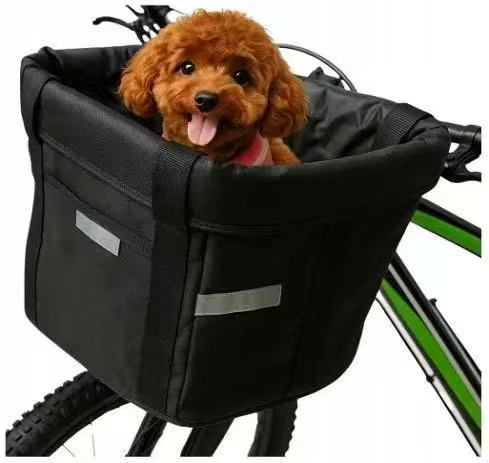 Foldable Bicycle Pet Basket Carrier – Universal 600D Oxford Aluminum Frame Cargo Tote
