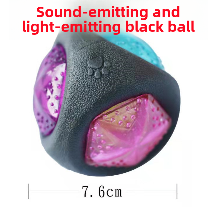 Glow-in-the-Dark Chew-Resistant Rubber Pet Training Ball – High-Elasticity Interactive Night Safety Toy