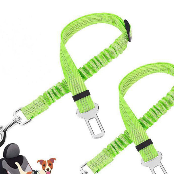 Reflective Elastic Dog Car Seat Belt – Heavy-Duty Adjustable Nylon Safety Travel Lead