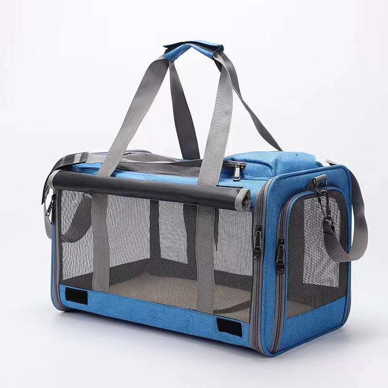 Large-Capacity Foldable Pet Carrier Bag – Car-Mounted Travel Oxford Cloth Suitcase