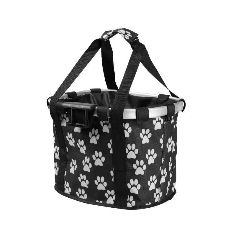 Foldable Bicycle Pet Basket Carrier – Universal 600D Oxford Aluminum Frame Cargo Tote