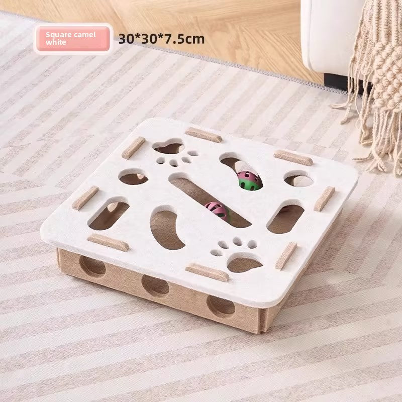 Interactive Felt Cat Scratching Maze – Anti-Shedding Cognitive Training Puzzle Toy