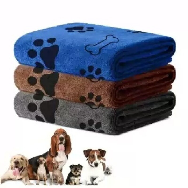 High-Density Microfiber Pet Bath Towel – Rapid-Dry Antibacterial Absorbent Grooming Blanket