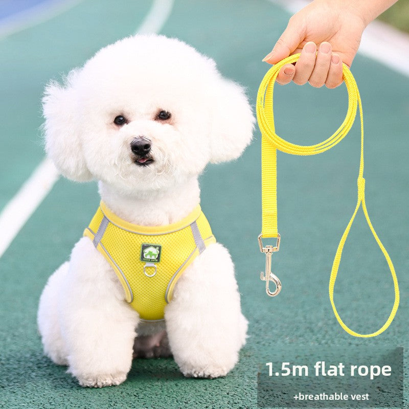 No-Pull Breathable Pet Harness Vest – Adjustable Reflective Night Safety Walking Set