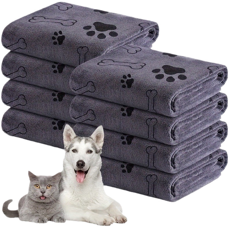 High-Density Microfiber Pet Bath Towel – Rapid-Dry Antibacterial Absorbent Grooming Blanket