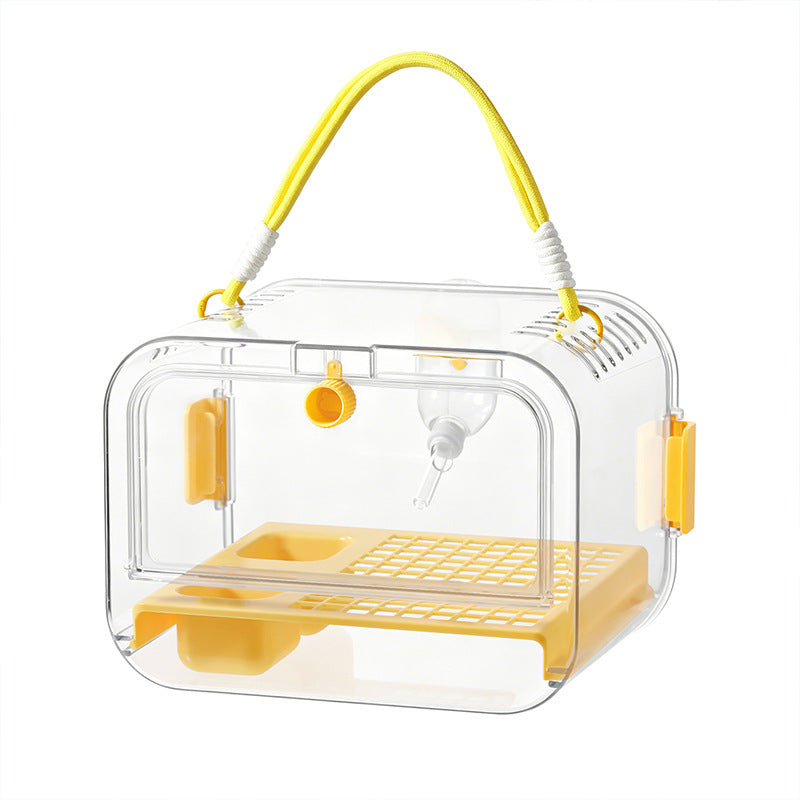 Portable Transparent Travel Bird Cage – 360 Panoramic View Lightweight Flight Carrier