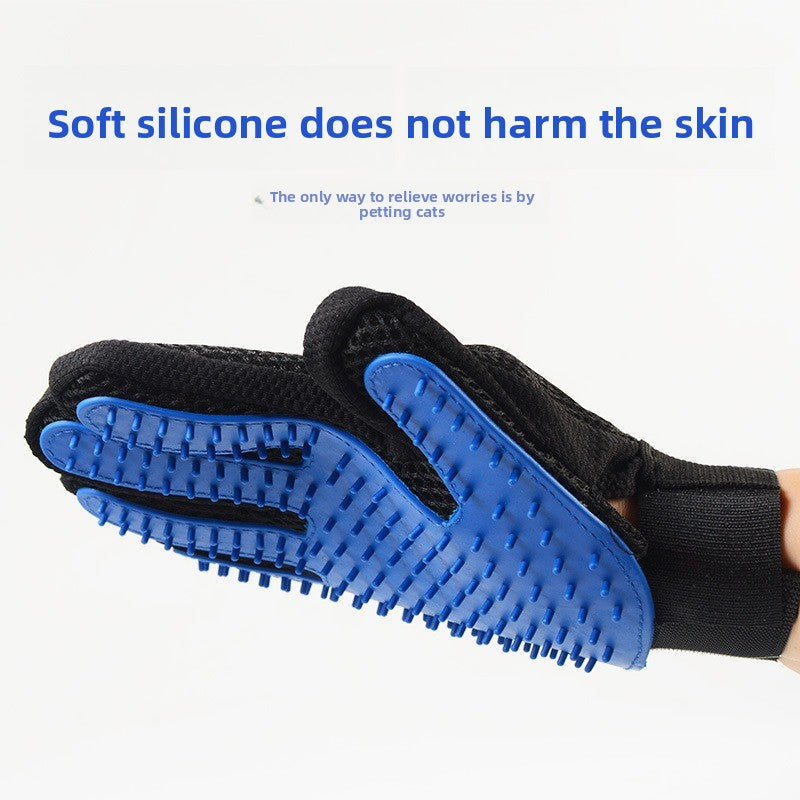 Silicone Magic Pet Hair Removal Glove – Calming Static Massage Fur Grooming Mitt