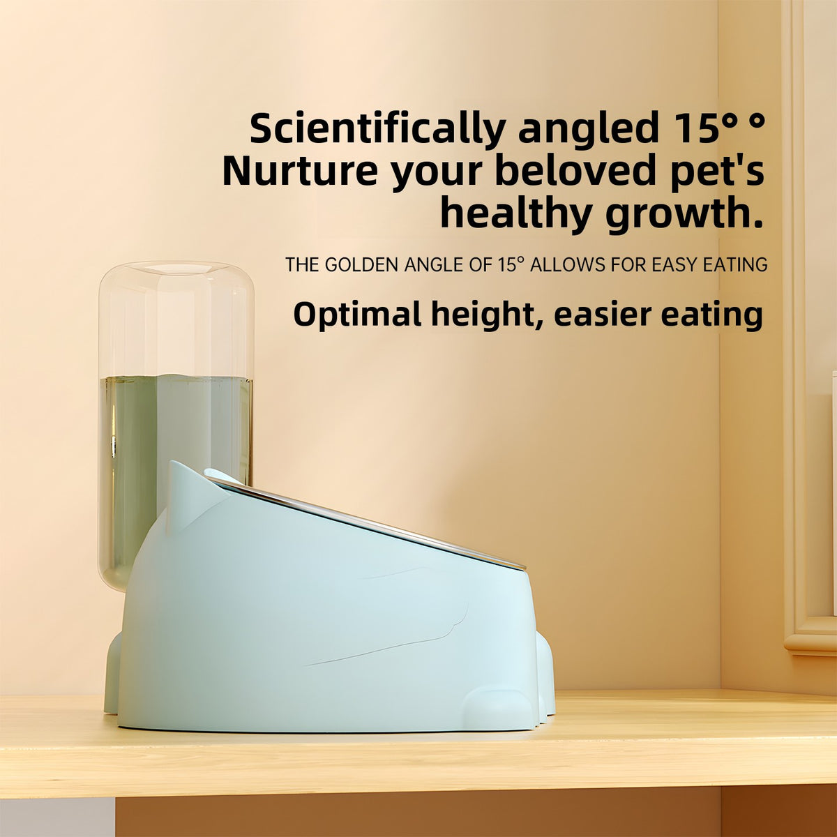 Gravity Automatic Pet Water Refill Fountain – Non-Electric Dual Food Bowl Station