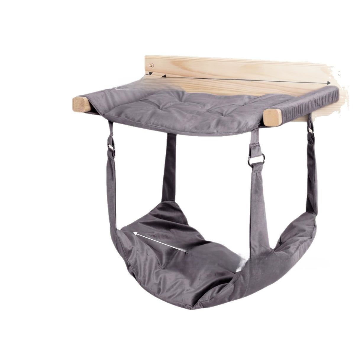 2-Tier Wooden Hanging Cat Hammock – Space-Saving Double-Layer Wall Floating Bed Nest