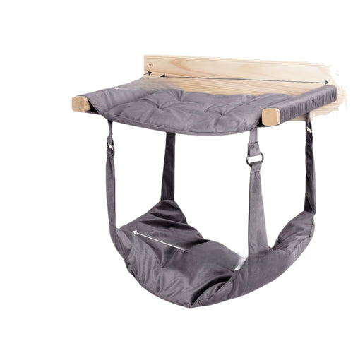 2-Tier Wooden Hanging Cat Hammock – Space-Saving Double-Layer Wall Floating Bed Nest