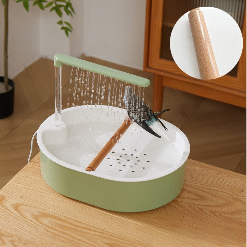 Water-Circulation Automatic Bird Bath Station – Electric Flow-Regulated Small Parrot Fountain