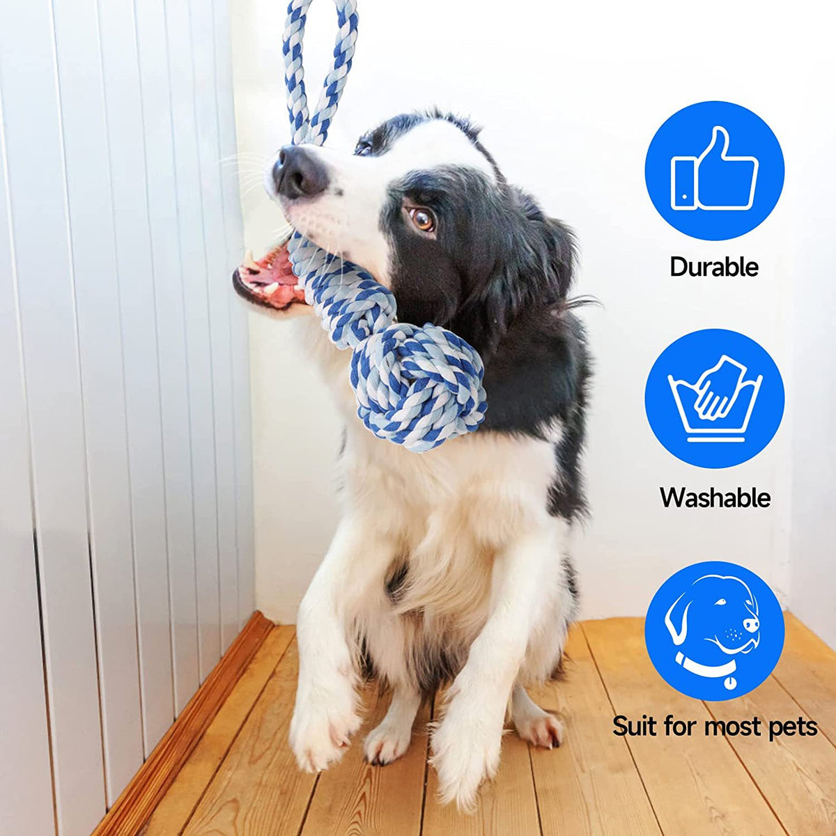 Interactive Outdoor and Indoor Dog Tug Rope – Durable Dental Health Cotton Chew Ball