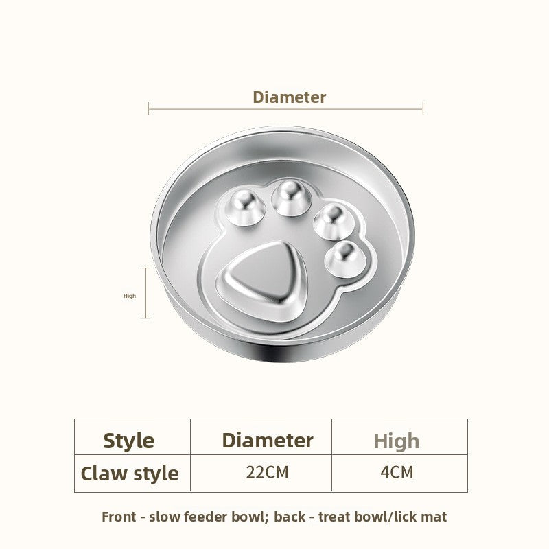 Heavy-Duty Stainless Steel Slow Feeder Bowl – No-Slip Rust-Resistant Anti-Choke Meal Station