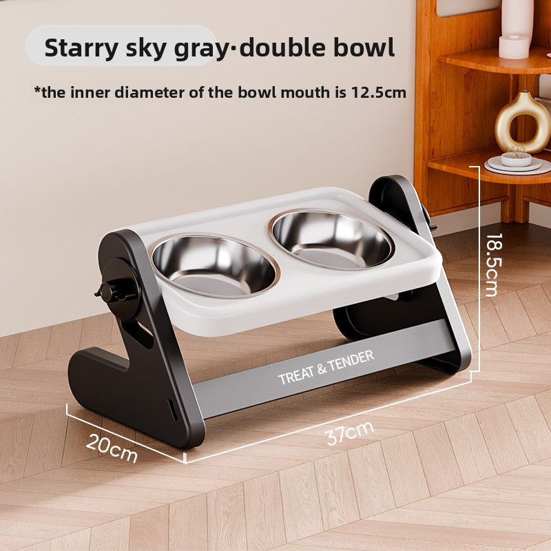 Elevated Adjustable Height Pet Feeder – Posture Support Dual Stainless Steel Dining Station