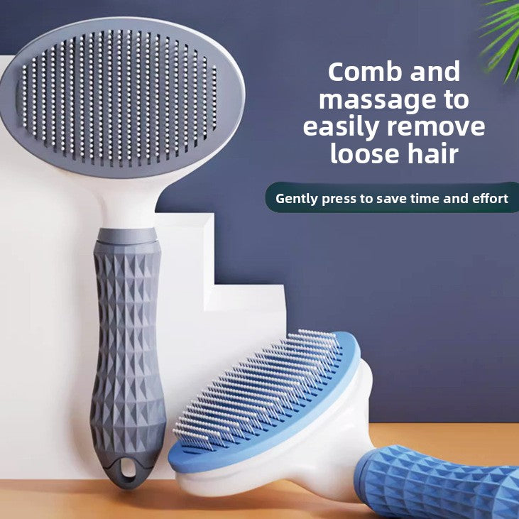 Dual-Sided Stainless Steel Pet Grooming Comb – No-Scratch Detangling Hair Deshedding Brush