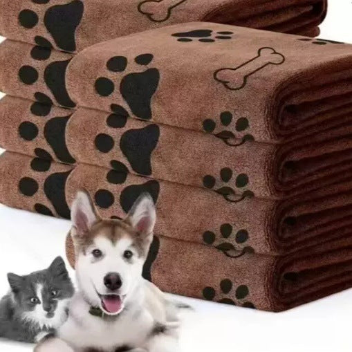 High-Density Microfiber Pet Bath Towel – Rapid-Dry Antibacterial Absorbent Grooming Blanket