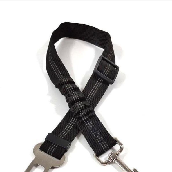 Reflective Elastic Dog Car Seat Belt – Heavy-Duty Adjustable Nylon Safety Travel Lead