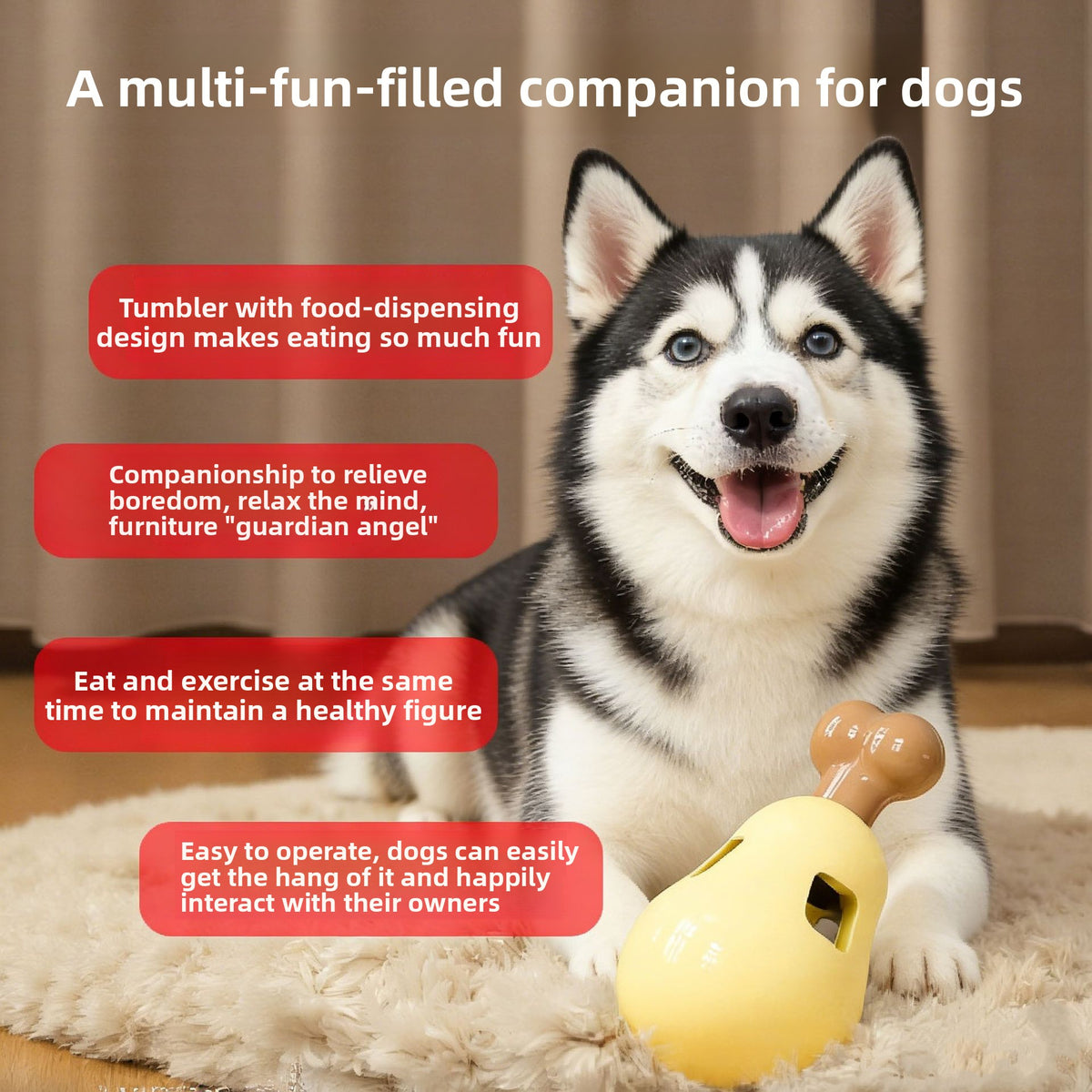 Heavy-Duty TPR Chicken Leg Dog Toy – Chew-Resistant Treat Dispensing Boredom Relief