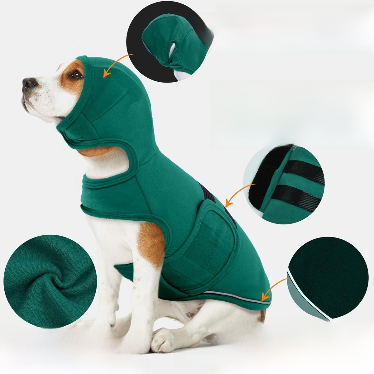 Adjustable Dog Anxiety Relief Vest – Calming Compression Wrap For Thunderstorm Stress