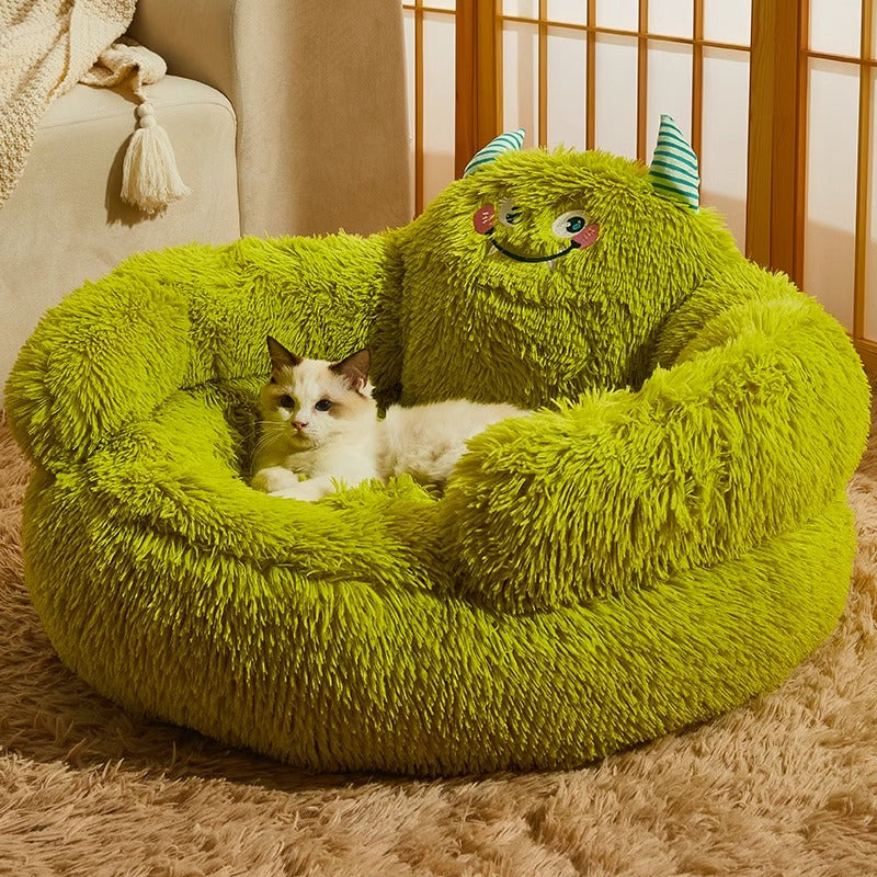 Elevated Thickened Four-Seasons Pet Nest – Washable Multi-Cat Lounge Bed