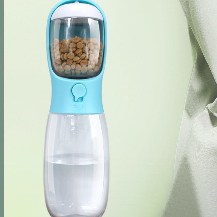 2-in-1 Portable Pet Travel Bottle – Leak-Proof Filtered Food Water Dispenser Cup