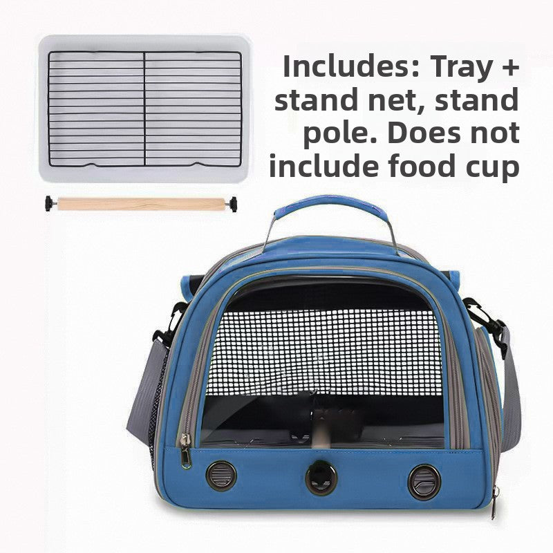 Portable Bird Carrier Shoulder Bag – Breathable Mesh Adjustable Travel Parrot Tote