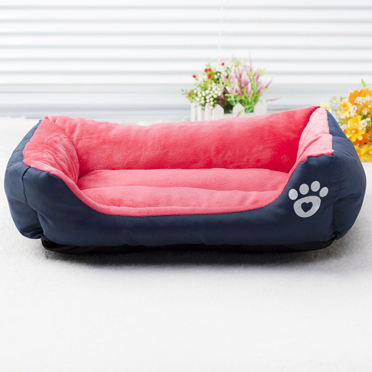 Water-Resistant Oxford Cloth Pet Nest – Rectangular Animal Pattern Cotton Dog Bed