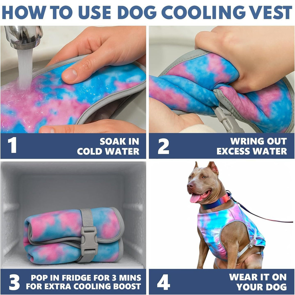 Advanced Heat Relief Cooling Dog Vest – Lightweight Breathable UV Protection Sun Coat