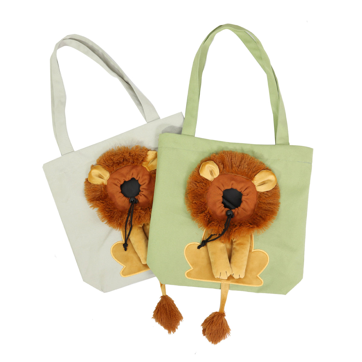 Cartoon Lion Canvas Pet Sling Carrier – Adjustable Head-Out Travel Shoulder Tote