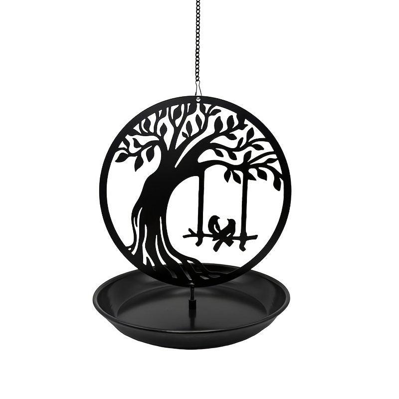 Decorative Metal Silhouette Bird Feeder – Heavy-Duty Weather-Resistant Outdoor Hanging Hook