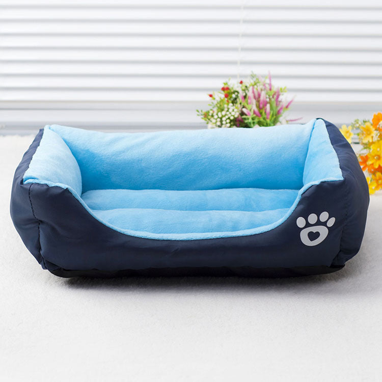 Water-Resistant Oxford Cloth Pet Nest – Rectangular Animal Pattern Cotton Dog Bed