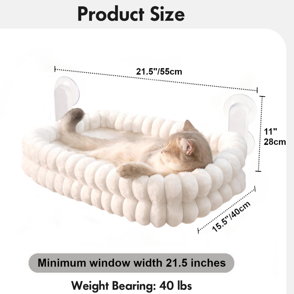 Reversible Window Mount Cat Hammock – Seasonal Plush Mesh Suction Cup Hanging Bed