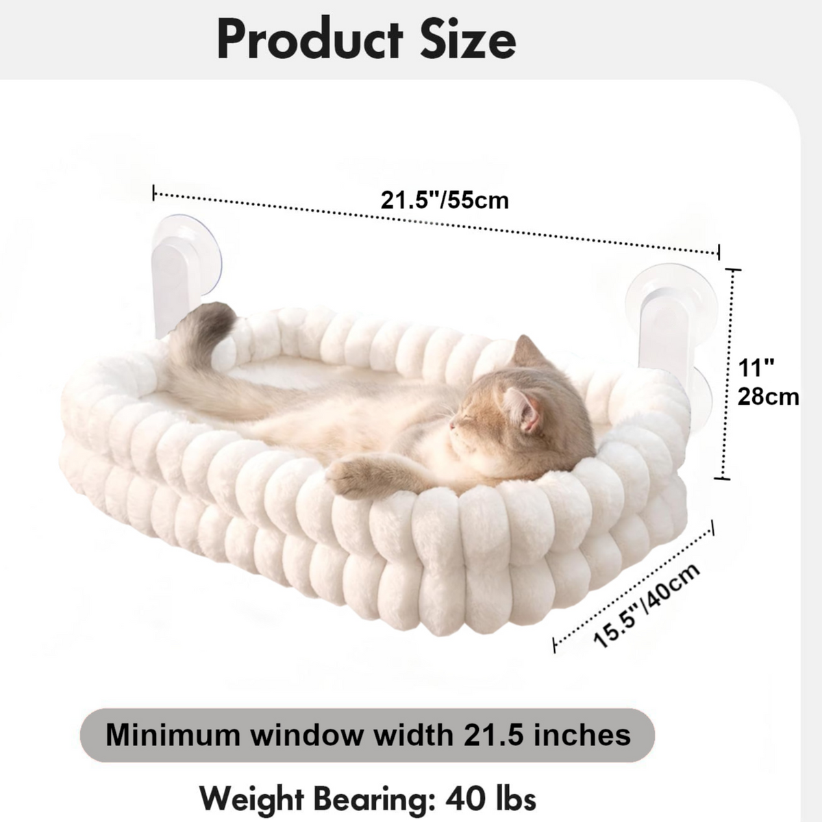 Reversible Window Mount Cat Hammock – Seasonal Plush Mesh Suction Cup Hanging Bed
