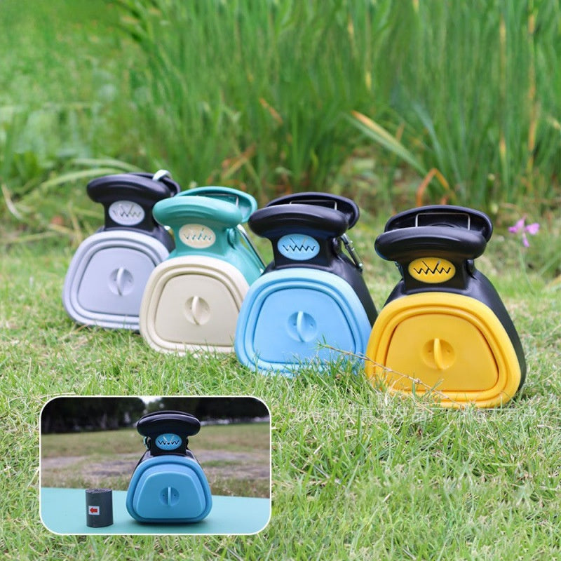 Portable Folding Pet Poop Scooper – Sanitary Waste Bag Dispenser Everyday Care Kit
