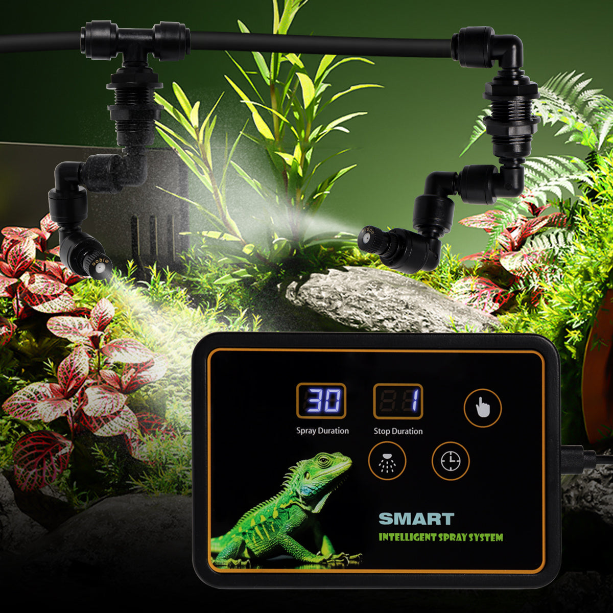 Programmable Reptile Terrarium Misting System – Automatic Smart Timing Humidity Spray Kit