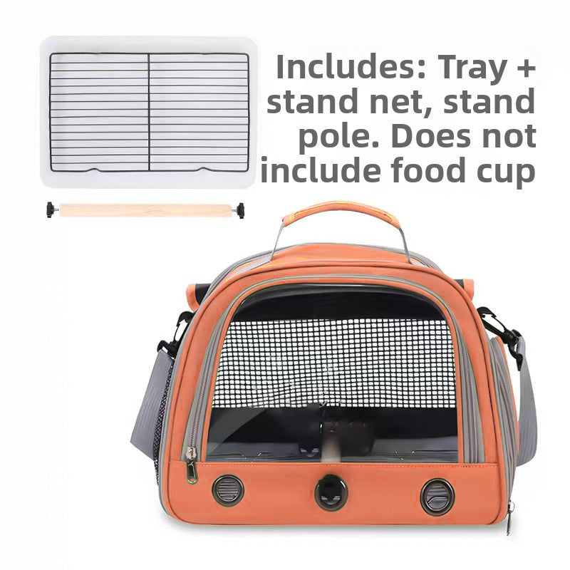 Portable Bird Carrier Shoulder Bag – Breathable Mesh Adjustable Travel Parrot Tote