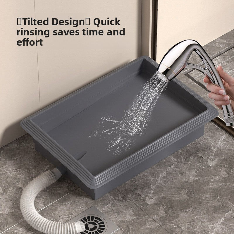 Plumbing Connected Automatic Small Dog Toilet – Direct Sewer Flushable Indoor Trainer