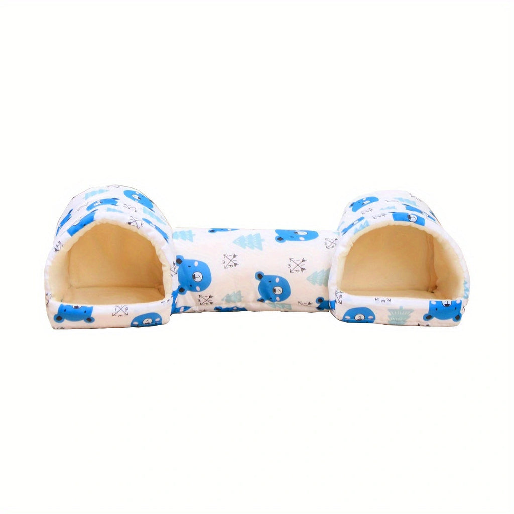 Fleece Tunnel Small Animal Pet Nest – Winter Warm Hidden Foraging Small Animal Pet Cave