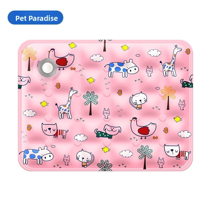 Cartoon Ice Gel Pet Cooling Mat – Scratch-Resistant Summer Weather Heat Dissipation Cushion