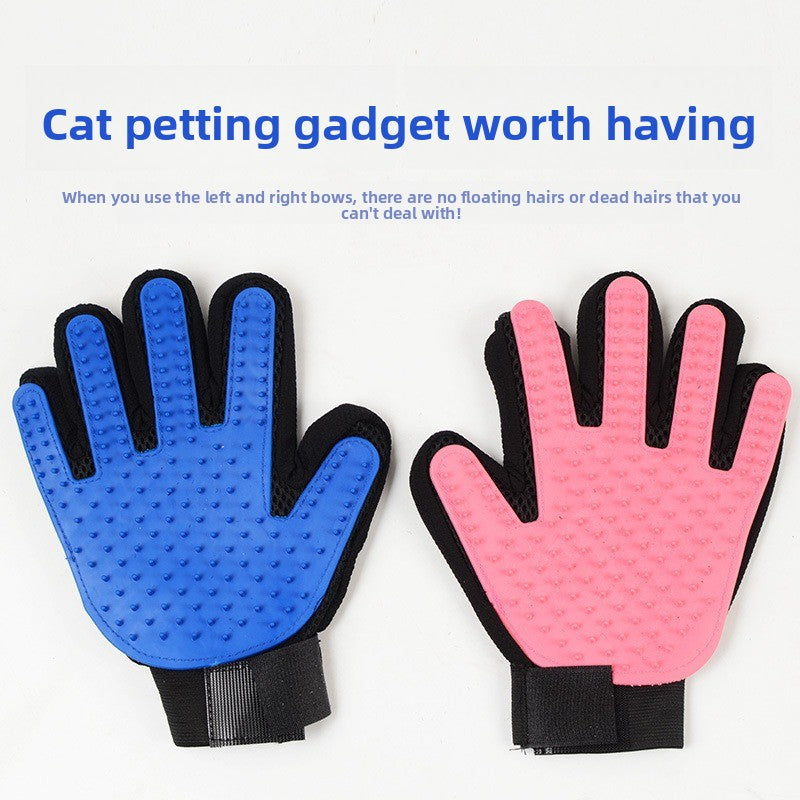 Silicone Magic Pet Hair Removal Glove – Calming Static Massage Fur Grooming Mitt